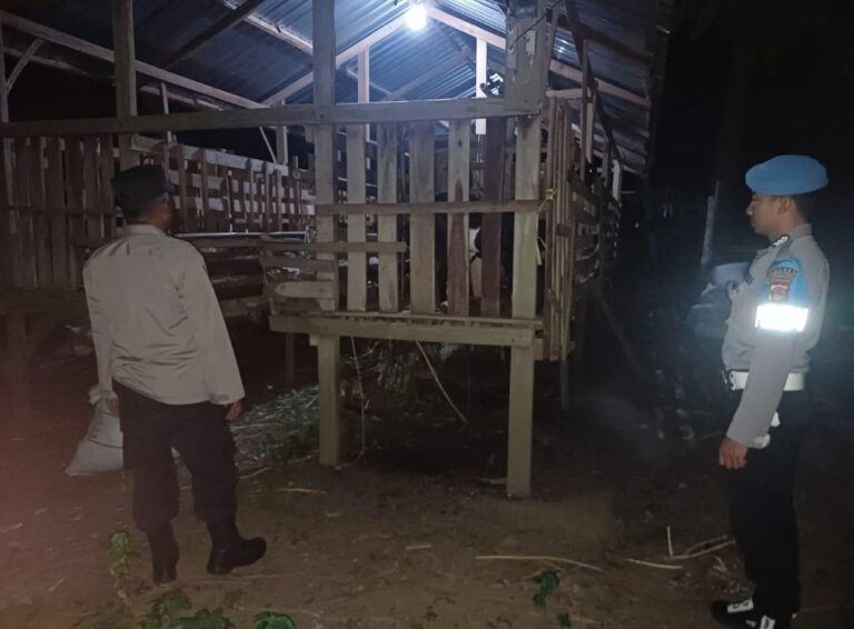 Malam Tak Lagi Sepi, Polisi Lembar Aktif Jaga Kandang Ternak Warga